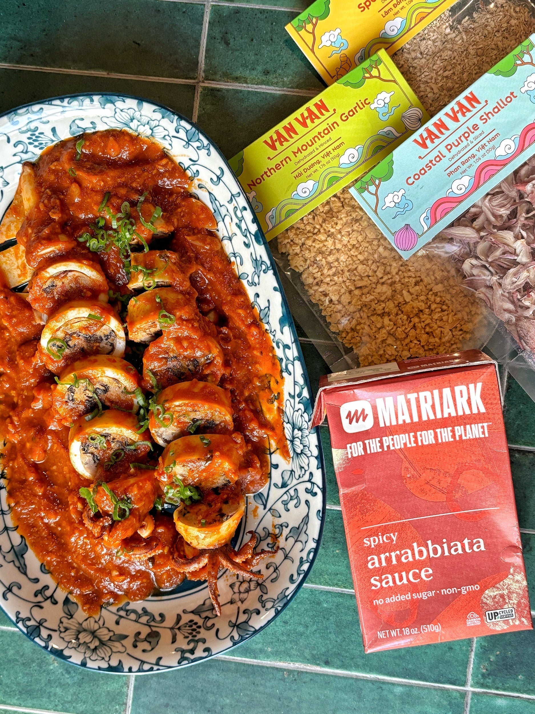 Matriark x Vân Vân: Vietnamese-style Stuffed Squid with Spicy Arrabbiata Sauce