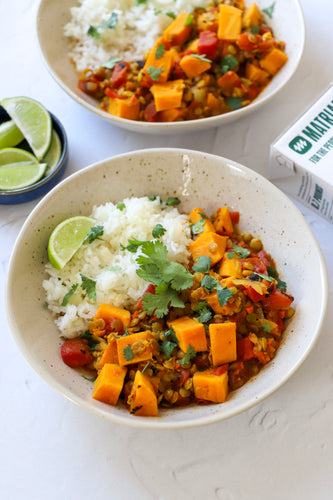 Lentil and Sweet Potato Curry with Coconut Milk