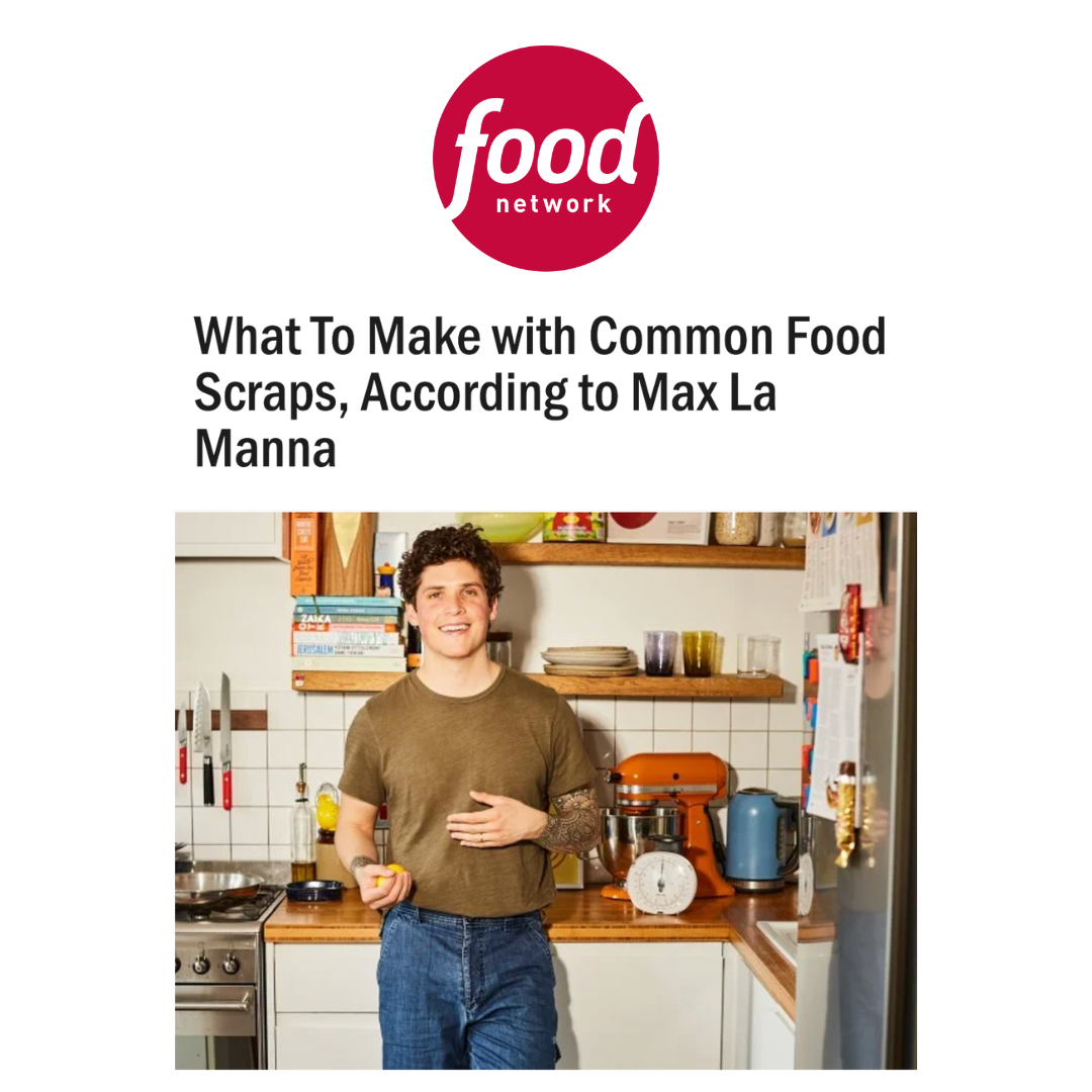 Food Network logo and article title, with a photo of Max La Manna