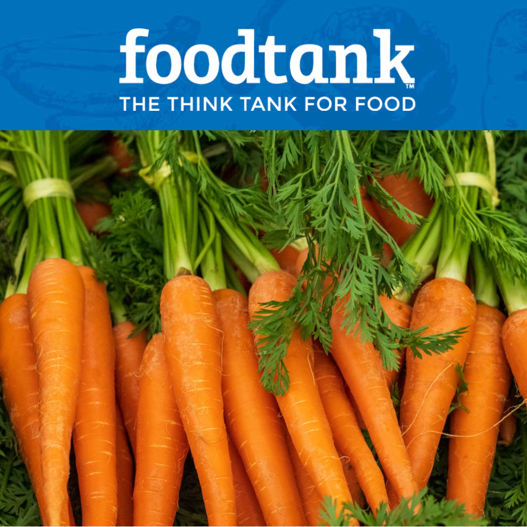 Food Tank logo with a photo of carrots